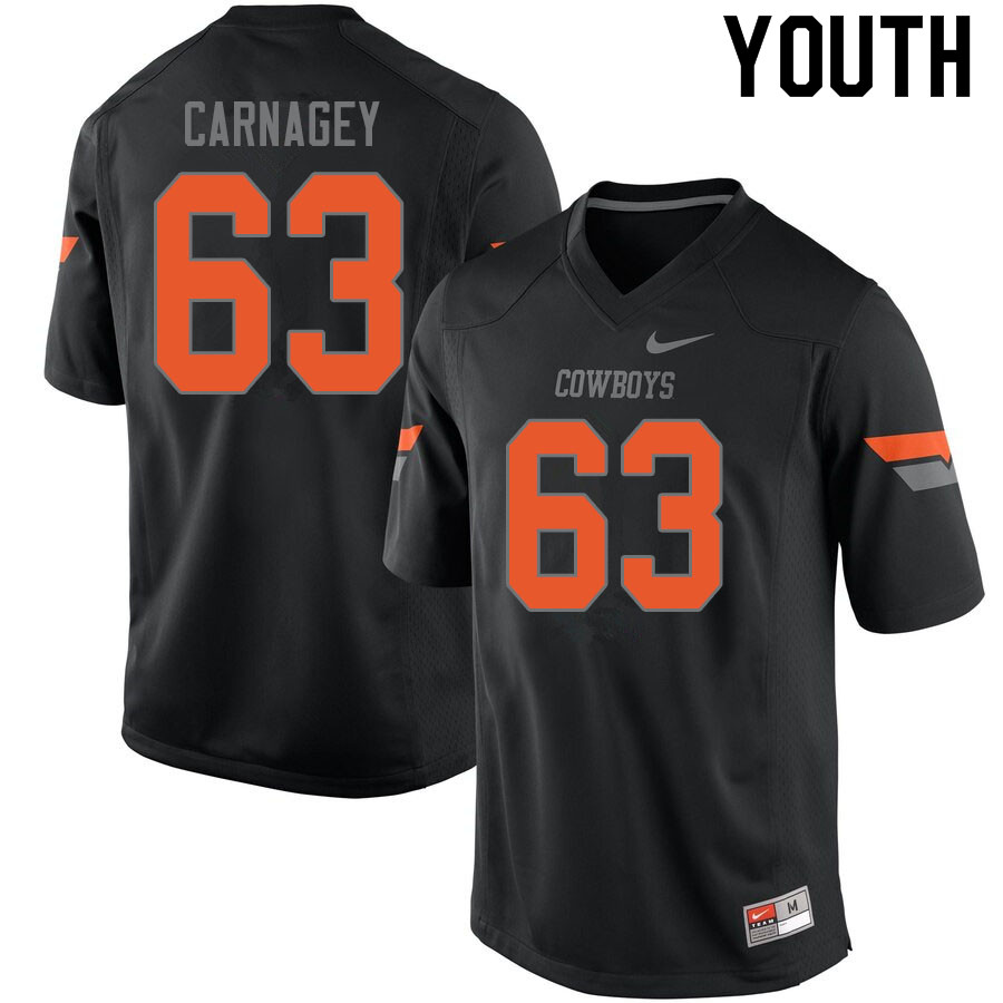 Youth #63 Dylon Carnagey Oklahoma State Cowboys College Football Jerseys Sale-Black
